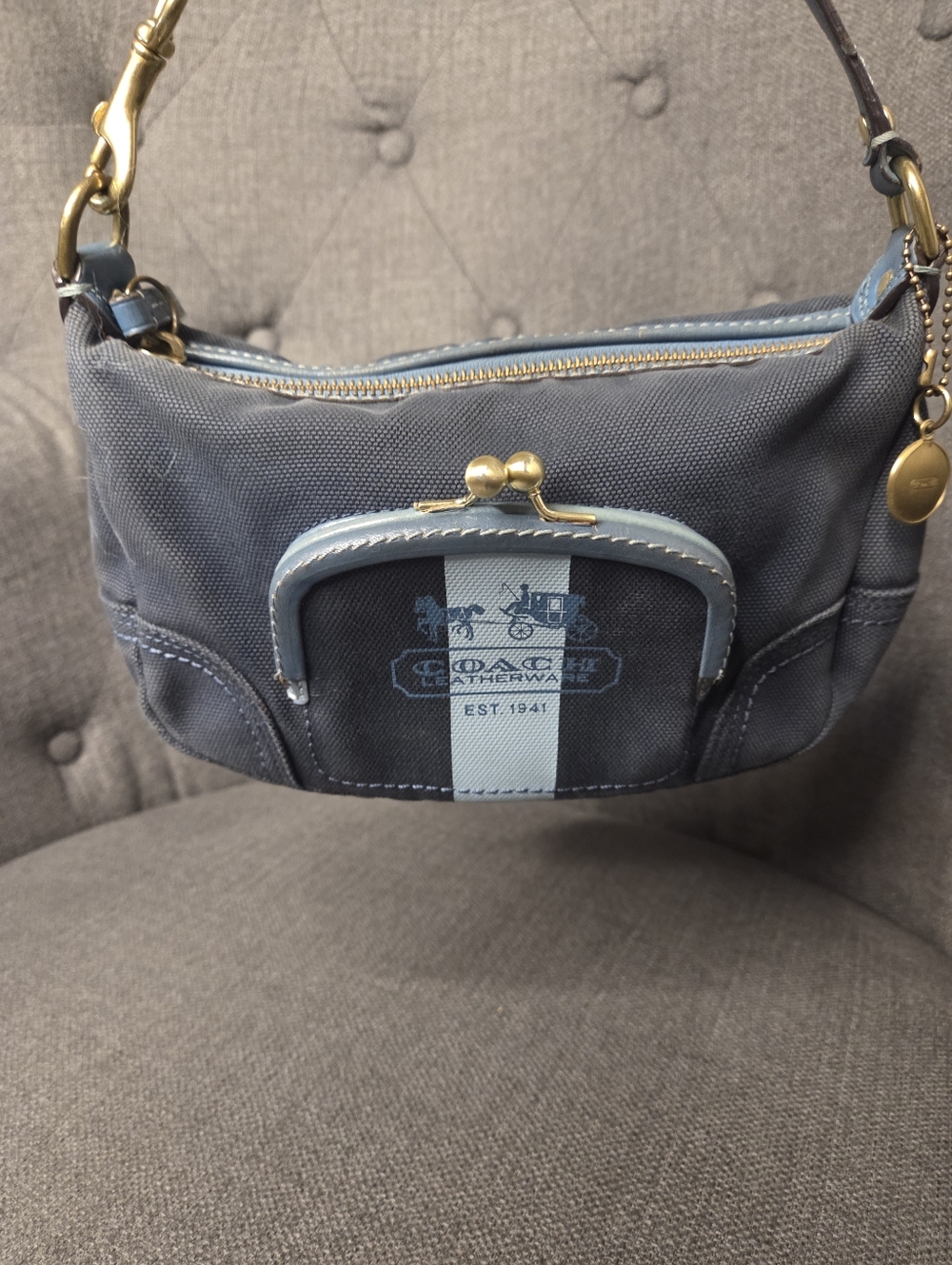 Coach Navy Y2K Kisslock